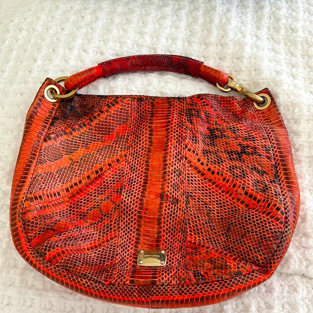 Jimmy Choo red/orange python bag